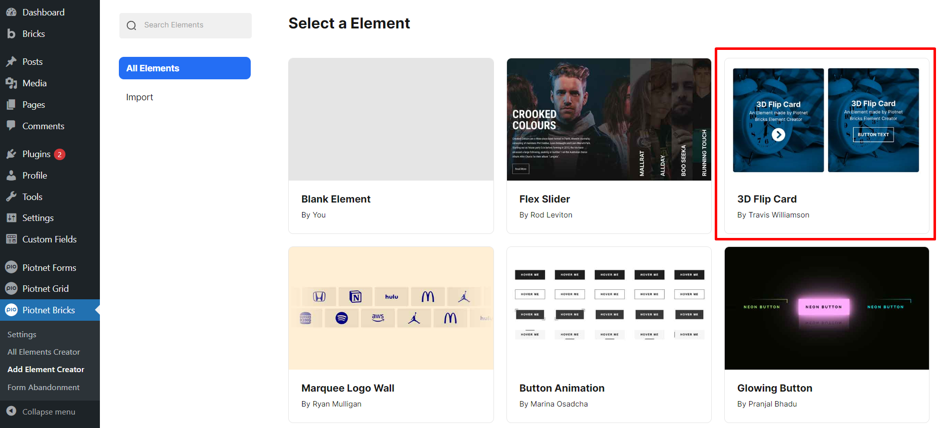 How To Create Fancy 3D Flip Card Effects On Hover - Piotnet Bricks